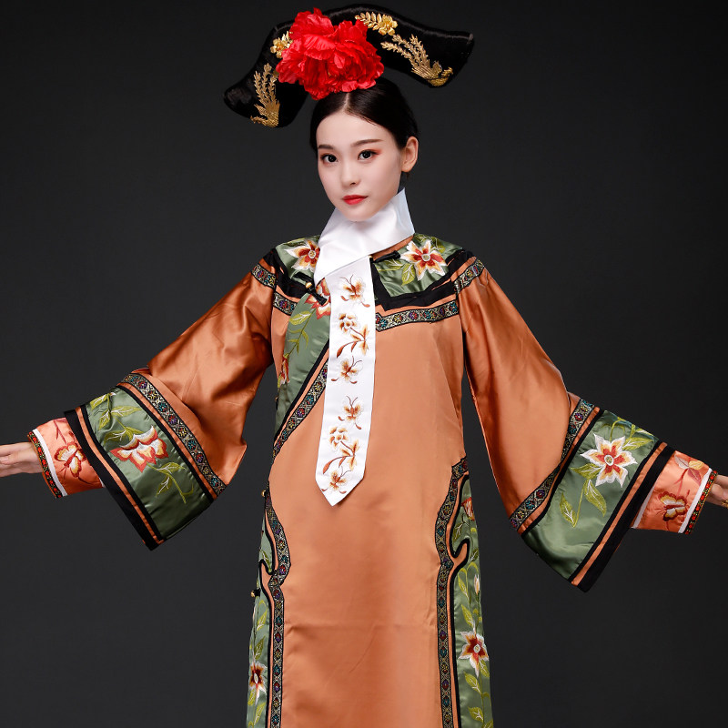 影视古装如懿传甄嬛传延禧同款清朝女士格格服皇后服满族旗服古装_虎窝淘