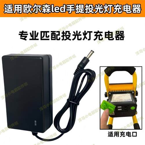 适用欧尔森LED充电投光灯圆孔充电器线广场应急灯摆地摊停电工地
