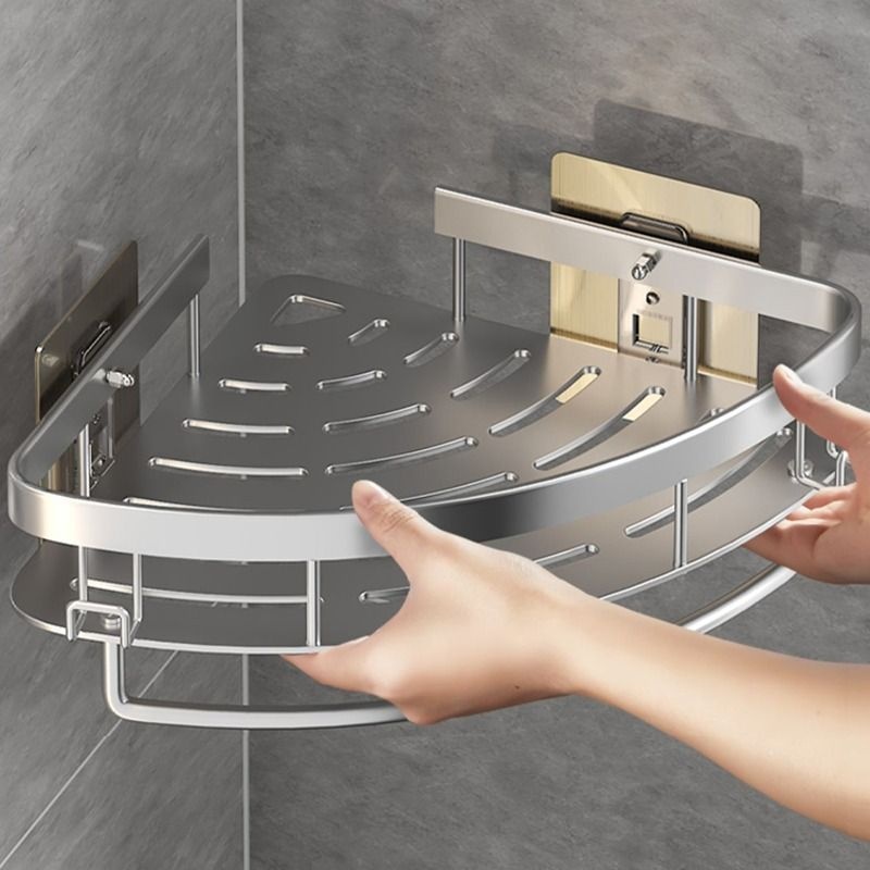 卫生间浴室三角置物架壁挂式免打孔厕所洗手间洗漱台墙上收纳架子