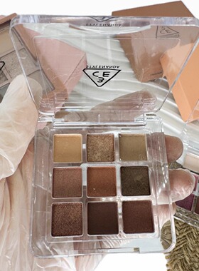 3ce眼影盘小样九宫格overtake大地色芋泥盘哑光深橘棕盘免费试用