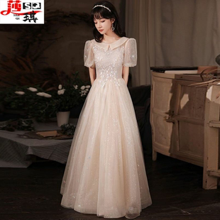 仙气音乐生艺考礼服裙气质宴会年会主持人连衣裙高级质感修身显瘦