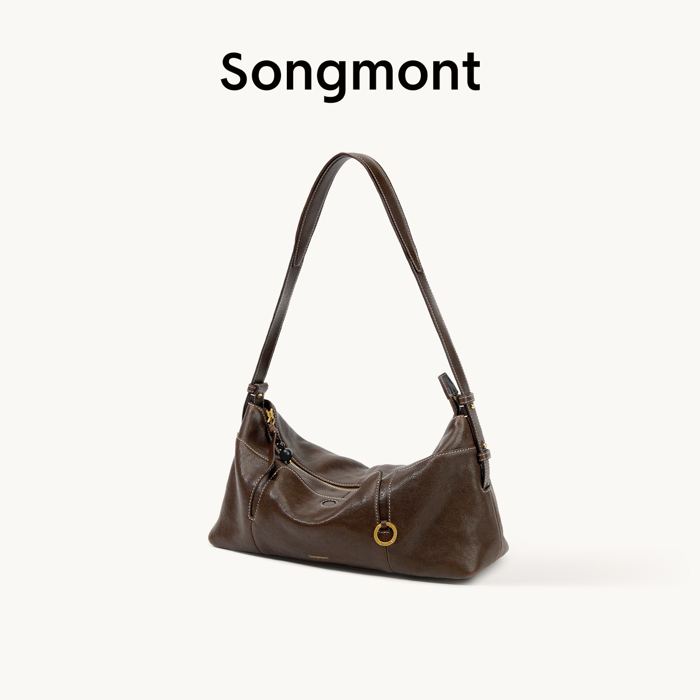 【张婧仪同款】Songmont山下有松植鞣羊皮循迹软枕hobo斜挎腋下包
