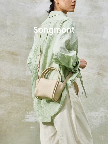 Слиток, кожаная корзина, портативная маленькая сумка через плечо, из натуральной кожи