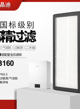 适配爱宝乐新风机滤芯V-B160/CS-GX-B160高效过滤网集尘除pm2.5
