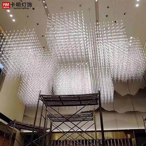 后现代LED光立方满天星灯大型创意别墅大厅灯售楼部沙盘工程吊灯