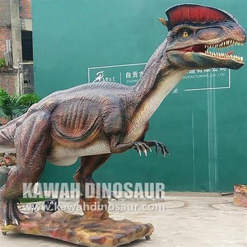 定制大号仿真恐龙公园电动双冠龙模型摆件遥控感应启动厂家