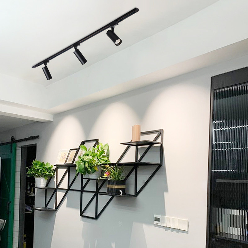 轨道灯led射灯明装家用背景墙客厅小山丘导轨式三色变光轨道灯条