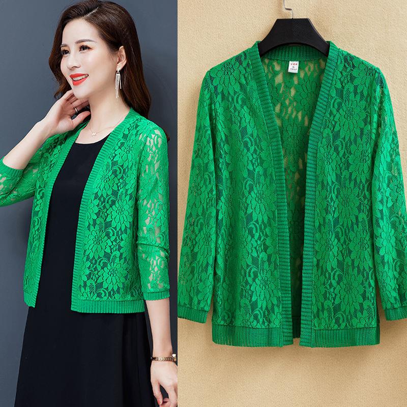 2023夏季新款蕾丝小披肩开衫外套配裙子旗袍外搭妈妈中年女士春秋