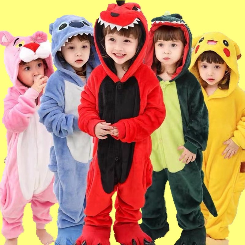 宝宝动物造型衣服婴儿儿童可爱爬行衣服拖地爬爬服地板小恐龙睡衣