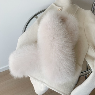 真狐狸毛围脖女冬季真毛毛领子黑色小巧围巾短款皮草男毛茸毛绒绒