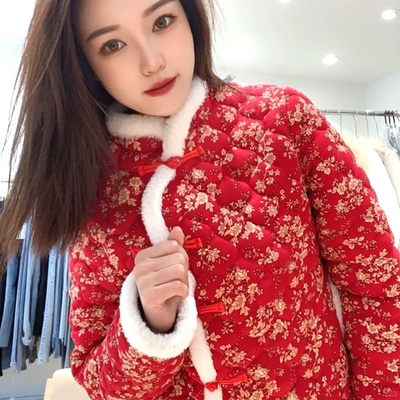 东北大花棉袄女款2025新款年轻人洋气妈妈中国风网红外套碎花马甲