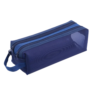 手提双层透明网纱笔袋考试专用大容量文具袋简约高考ins日系新款流行高颜值女孩男生初中高中生小学生铅笔盒