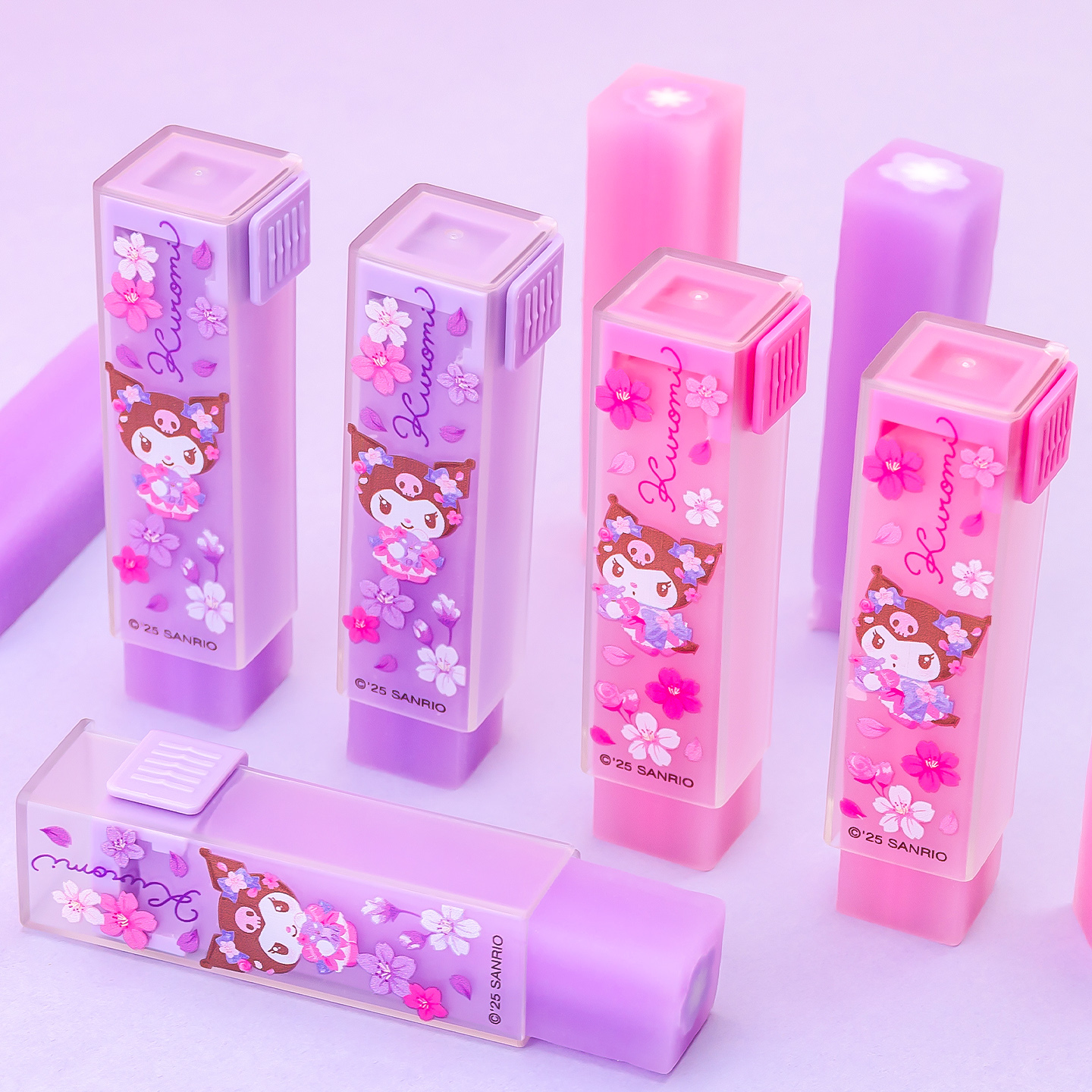 三丽鸥库洛米樱花推拉橡皮可爱卡通学生文具用品儿童橡皮擦小女生专用创意卡通可爱库洛米易擦聚屑少女心橡皮