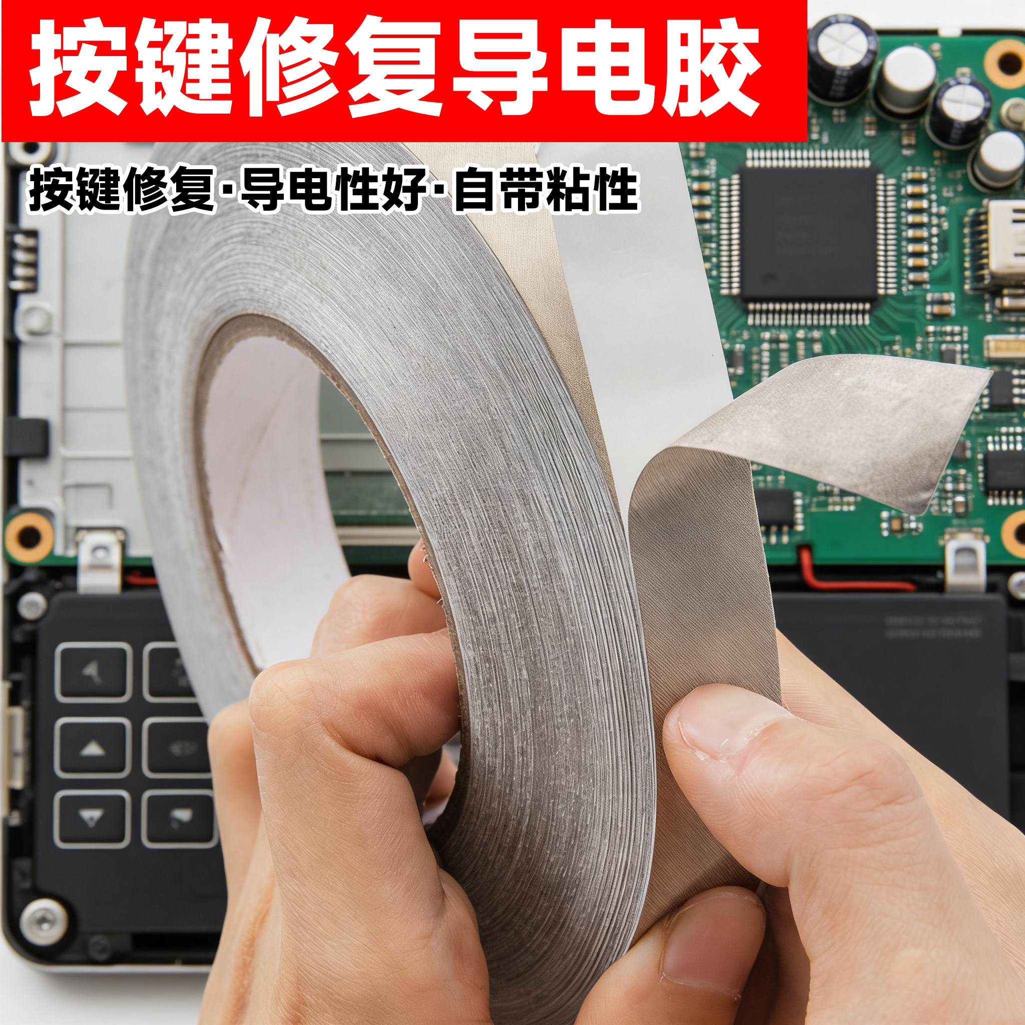 遥控器双面导电胶按键修复导电胶xbox手柄ps4硅胶按键触点失灵维修专用游戏机电子琴计算器手柄自粘导电胶带