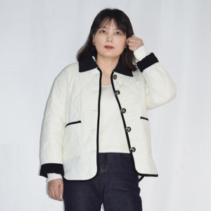 实拍 大码女装小个子轻薄小棉服秋冬200斤胖妹妹小香风白短棉上衣
