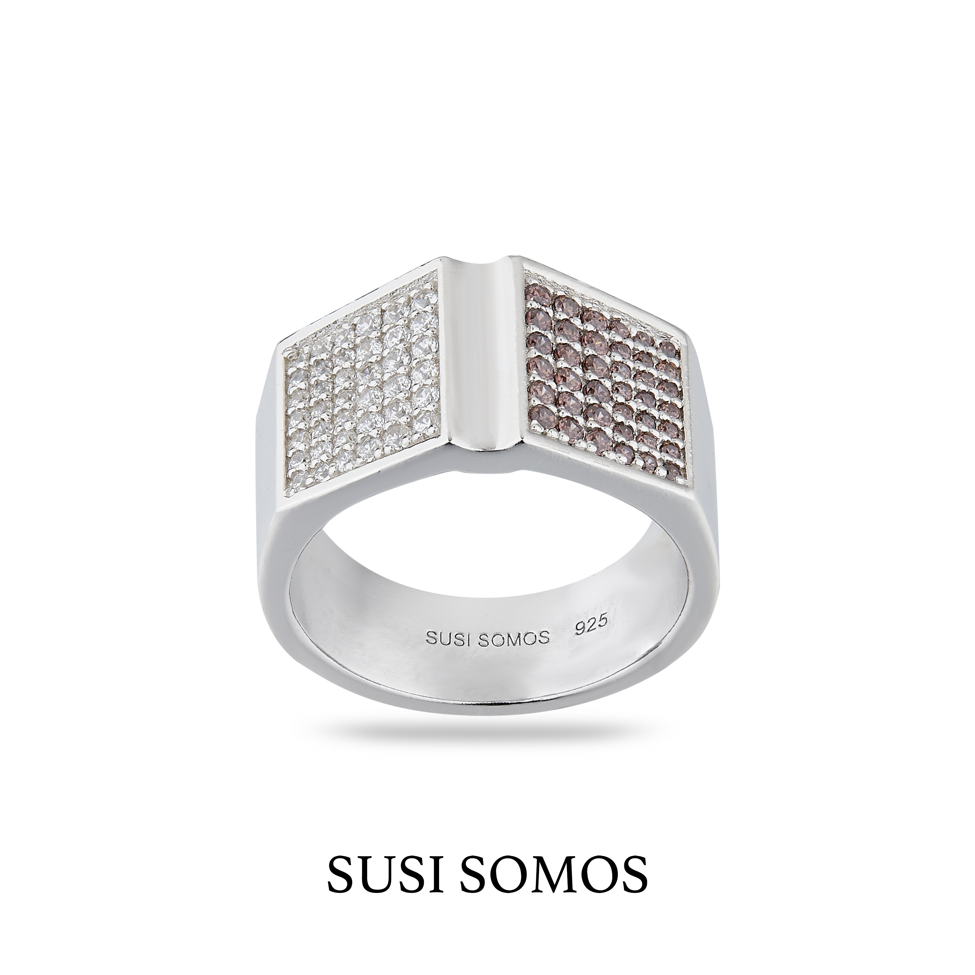 S925SUSISOMOS纯银戒指几何形