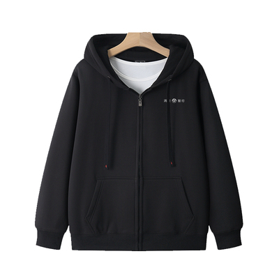 鸿蒙智行工作服卫衣连帽拉链外套秋冬加绒新能源汽车4S店工装定制