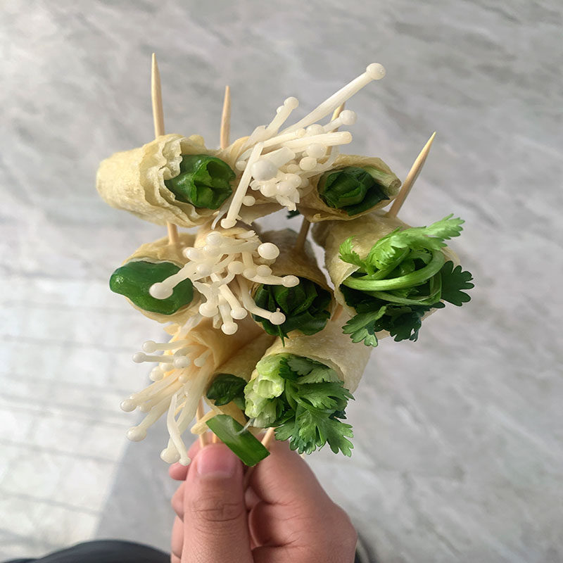 豆皮烧烤豆腐皮豆油皮涮串蛋白肉卷菜油炸涮火锅串大豆素肉豆制品