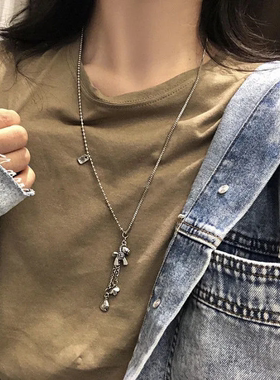 马上有钱花复古拼接卫衣项链