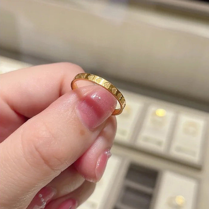 爱心满圈戒指ins女小众设计时尚
