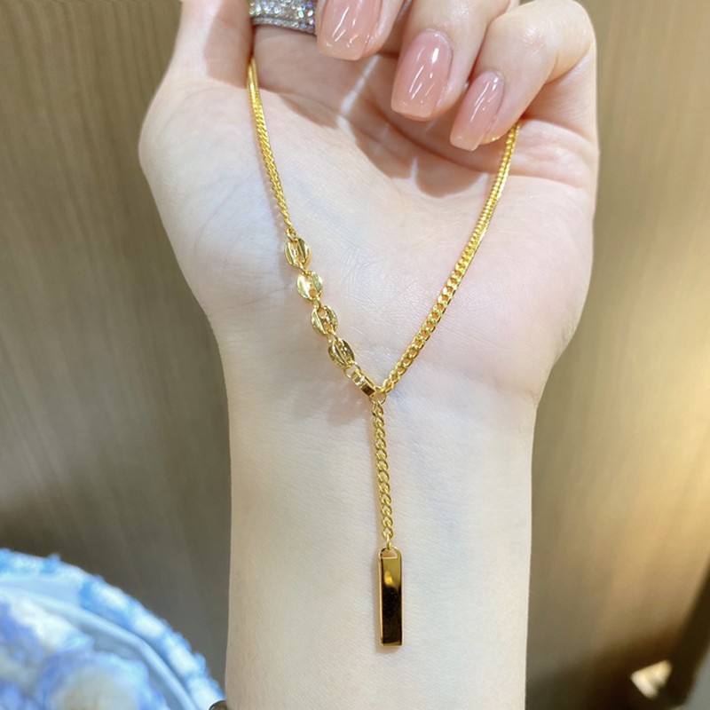 上上签项链女钛钢镀18K金不掉色