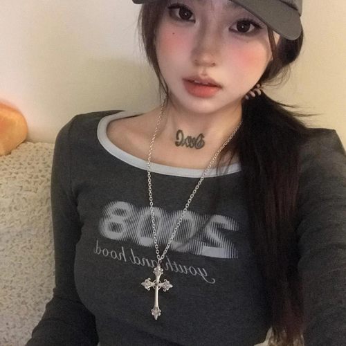 韩国小众设计bm同款银色大十字架