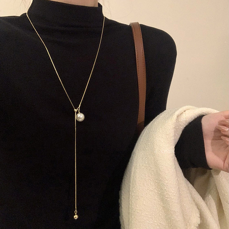 长款可调节毛衣链配饰女轻奢小众