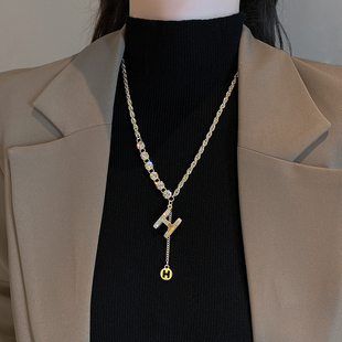 不掉色轻奢小众设计长款毛衣链女大气高档2025新款爆款项链高级感