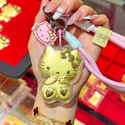hellokitty猫钥匙扣挂件表层含金卡通KT猫包包挂件手机挂链送女友