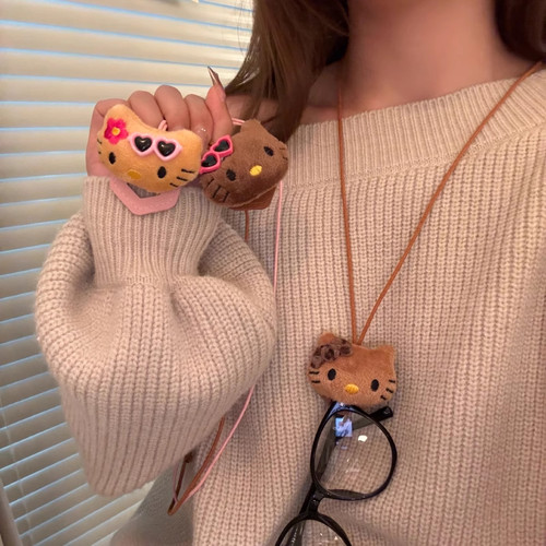 可爱kitty猫眼镜收纳挂绳项链女