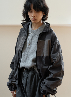 WHIMIN 进口高密尼龙防水复古运动夹克外套男女同款