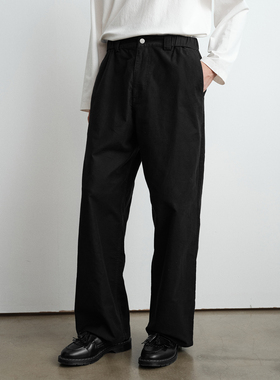 WHIMIN Moleskin鼹鼠皮复古水洗直筒宽松休闲长裤男女同款