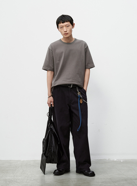 WHIMIN 270G舒适耐用老式织布机纯色基础短袖T恤男女同款