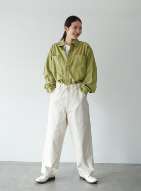 WHIMIN 磨毛法兰绒衬衫长袖男女同款日系宽松衬衣