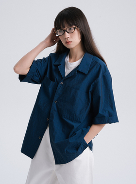 WHIMIN SUPIMA 120支高密薄款匹马棉工装短袖衬衫男女同款