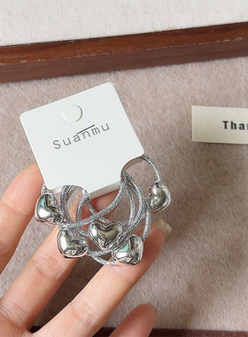 银色爱心小皮筋女孩宝宝扎马尾儿童简约头绳高弹力发圈无痕不伤发