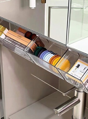 中古风浴室卫生间镜柜抽屉式收纳盒化妆品口红棉签置物架整理神器