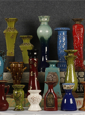 浮雕窑变釉冰裂纹陶瓷蜡烛烛台