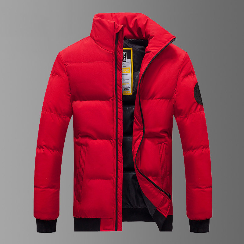 BRAND DOWN JACKET MENS 2024 NEW AUTUMN AND WINTER THICKENED WARM COTTON JACKET PLUS SIZE STAND COLLAR CASUAL JACKET TREND