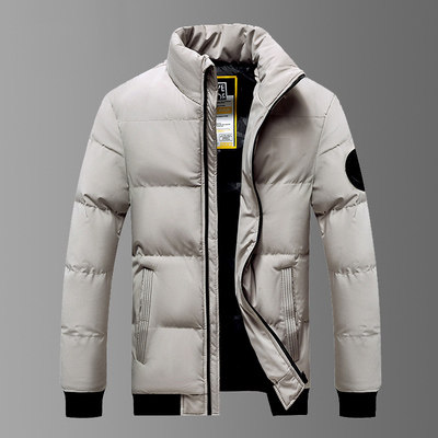 BRAND DOWN JACKET MENS 2024 NEW AUTUMN AND WINTER THICKENED WARM COTTON JACKET PLUS SIZE STAND COLLAR CASUAL JACKET TREND