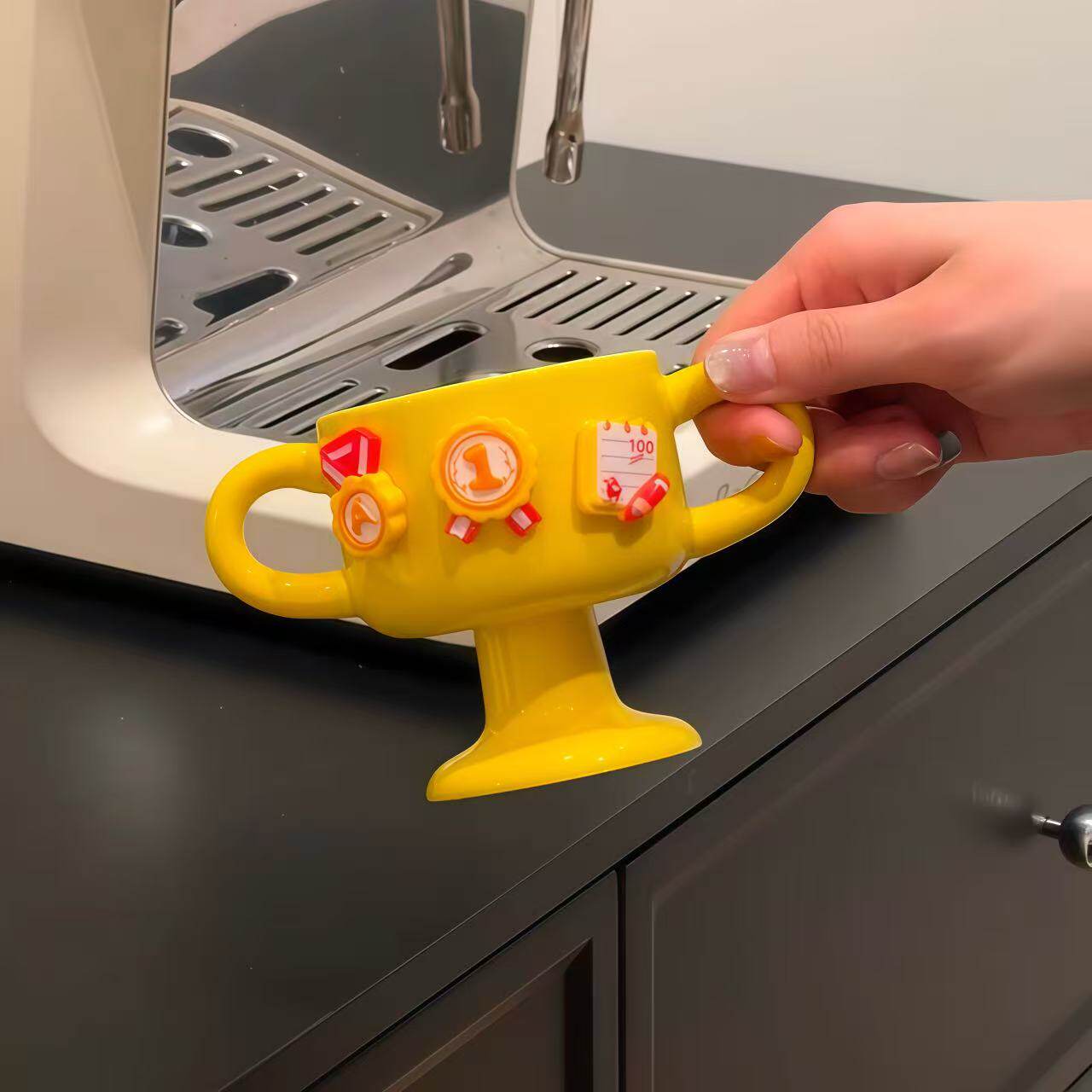 儿童冠军奖杯DIY陶瓷冰淇淋杯