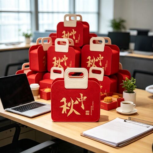 送客户礼品中秋伴手礼毛毡包手提