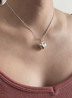 心形925纯银项链心形吊坠简约风