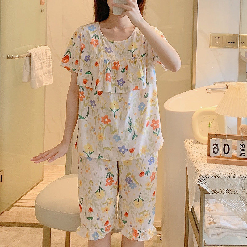 夏季新款棉绸睡衣女款