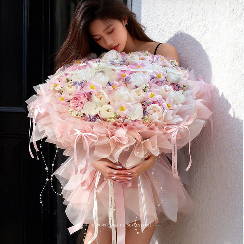 永生花多巴胺仿真香皂玫瑰花束女生生日送女友闺蜜情人节轻奢礼物