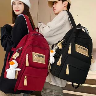 红色书包初中女生双肩包2026新款韩版ins小众不撞款潮流高中学生