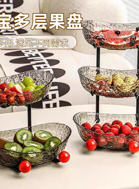 果盘高端精致高颜值现代简约层过年糖果多盘客厅茶几家用高档托盘