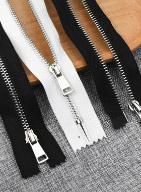 3号金属拉链衣服开口外套夹克包包口袋黑白拉锁拉链头开尾铜拉链