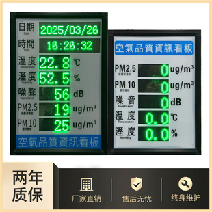 繁体字温度噪音PM2.5风速PM10传感器采集电子看板RS485通讯显示屏