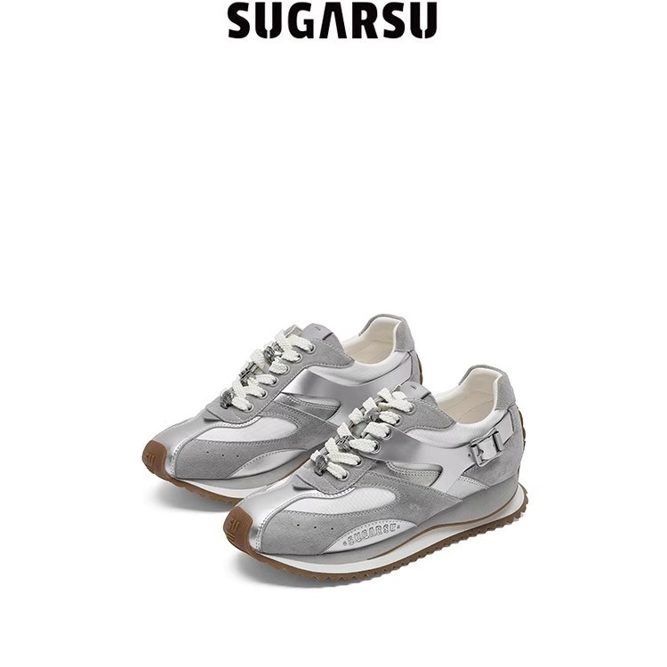 SugarSu酥履复古厚底贝壳阿甘鞋